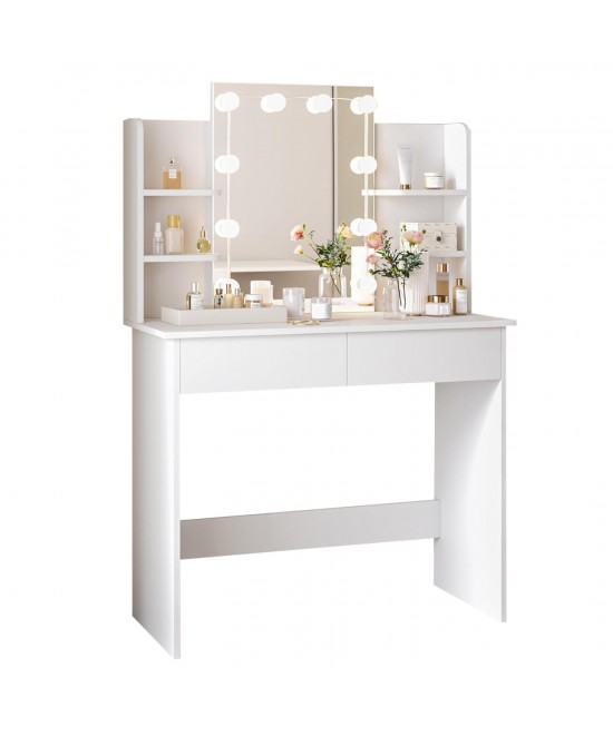 ΤΟΥΑΛΕΤΑ ΜΕ ΦΩΤΙΣΜΟ LED-ΡΑΦΙΑ-ΣΥΡΤΑΡΙΑ LAURYN HM2502.03 ΛΕΥΚΟ 108x40x140Υεκ