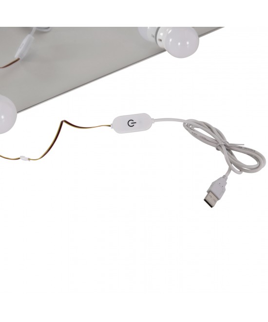 ΤΟΥΑΛΕΤΑ ΜΕ ΦΩΤΙΣΜΟ LED-ΡΑΦΙΑ-ΣΥΡΤΑΡΙΑ LAURYN HM2502.03 ΛΕΥΚΟ 108x40x140Υεκ