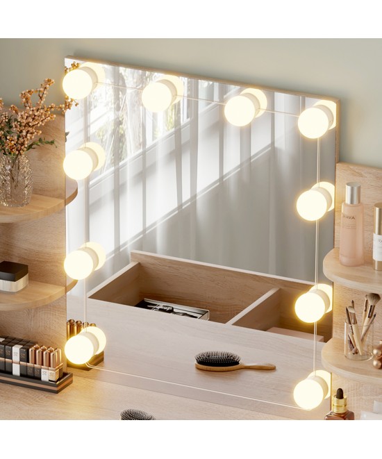 ΤΟΥΑΛΕΤΑ ΜΕ ΦΩΤΙΣΜΟ LED-ΡΑΦΙΑ-ΣΥΡΤΑΡΙΑ LAURYN HM2502.01 SONAMA 108x40x140Υεκ