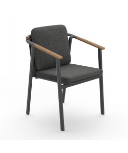 ΠΟΛΥΘΡΟΝΑ ΑΛΟΥΜΙΝΙΟΥ SENTI HM6204.01 ΣΚΕΛΕΤΟΣ & OLEFIN ΣΚΟΥΡΟ ΓΚΡΙ 60x55.5x90Υεκ