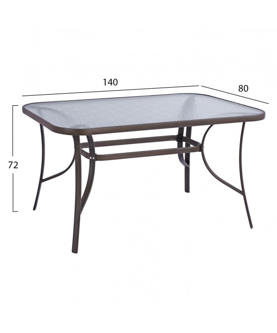 ΣΕΤ ΤΡΑΠΕΖΑΡΙΑΣ ΕΞ.ΧΩΡΟΥ 5ΤΜΧ HM5200.02 ΜΕ 4 ΚΑΡΕΚΛΕΣ & ΤΡΑΠΕΖΙ 140Χ80--ΚΑΦΕ