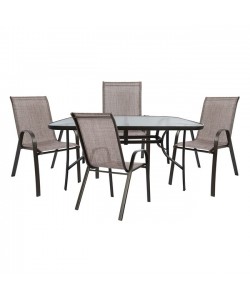 ΣΕΤ ΤΡΑΠΕΖΑΡΙΑΣ ΚΑΦΕ ΜΕΤΑΛΛΙΚΟ 5ΤΜΧ ΜΕ 4 ΚΑΡΕΚΛΕΣ & ΤΡΑΠΕΖΙ 150Χ90 HM5201