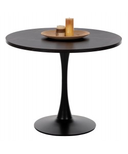 ΤΡΑΠΕΖΙ ΤΡΑΠΕΖΑΡΙΑΣ ROLLO HM9421.12 ΣΤΡΟΓΓΥΛΟ BLACK MARBLE Φ90x74Υεκ.