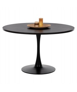 ΤΡΑΠΕΖΙ ΤΡΑΠΕΖΑΡΙΑΣ ROLLO HM9422.12 ΣΤΡΟΓΓΥΛΟ BLACK MARBLE Φ120x74Yεκ.