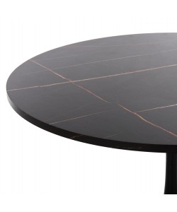ΤΡΑΠΕΖΙ ΤΡΑΠΕΖΑΡΙΑΣ ROLLO HM9422.12 ΣΤΡΟΓΓΥΛΟ BLACK MARBLE Φ120x74Yεκ.
