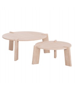 ΣΕΤ 2ΤΜΧ ΤΡΑΠΕΖΙΑ ΣΑΛΟΝΙΟΥ EQUIL HM9943.01 MDF ΜΕ ΜΕΛΑΜΙΝΗ-ΦΥΣΙΚΟ 66x66εκ + 87x87εκ