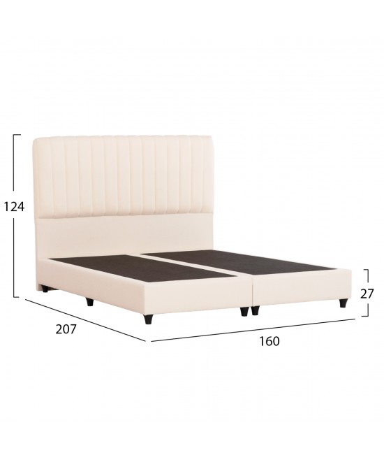 ΚΡEΒΑΤΙ ΔΙΠΛΟ LUTHER HM717 ΜΠΕΖ ΥΦΑΣΜΑ ΓΙΑ ΣΤΡΩΜΑ 160x200εκ. ΚΡEΒΑΤΙ ΔΙΠΛΟ LUTHER HM717 ΜΠΕΖ ΥΦΑΣΜΑ ΓΙΑ ΣΤΡΩΜΑ 160x200εκ.