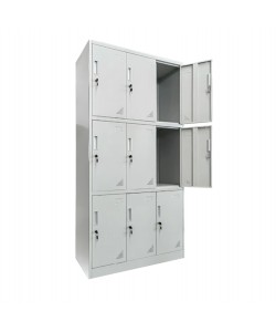 ΦΟΡΙΑΜΟΣ ΜΕΤΑΛΛΙΚΟΣ MALMOE HM5636.11 9 ΝΤΟΥΛΑΠΑΚΙΑ ΜΕ ΚΛΕΙΔΑΡΙΕΣ-ΓΚΡΙ 90x45x185Υεκ.