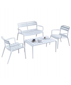 ΣΕΤ ΣΑΛΟΝΙ ΕΞΩΤΕΡΙΚΟΥ ΧΩΡΟΥ 4ΤΜΧ KORVER HM21096.01 ΠΟΛΥΠΡΟΠΥΛΕΝΙΟ ΛΕΥΚΟ