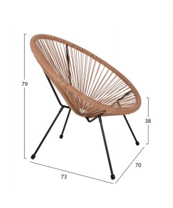 ΣΕΤ ΕΞΩΤ.ΧΩΡΟΥ 3ΤΜΧ ACAPULCO HM21111 ΤΡΑΠΕΖΙ & 2 ΠΟΛΥΘΡΟΝΕΣ ΣΕ ΜΑΥΡΟ-ΜΠΕΖ