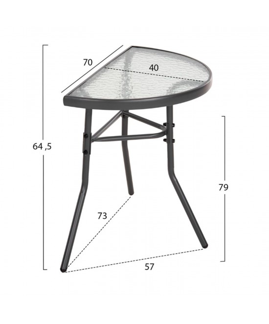 ΣΕΤ ΕΞΩΤ.ΧΩΡΟΥ 3ΤΜΧ LAURA HM21112 ΤΡΑΠΕΖΙ ΗΜΙΚΥΚΛΙΚΟ & 2 ΠΟΛΥΘΡΟΝΕΣ- ΓΚΡΙ