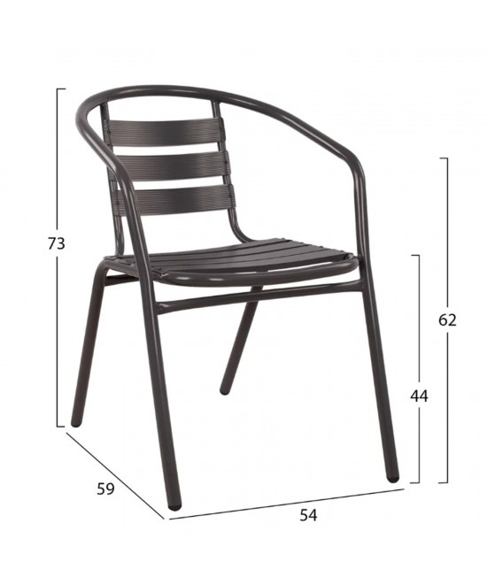 ΣΕΤ ΕΞΩΤ.ΧΩΡΟΥ 3ΤΜΧ LAURA HM21112 ΤΡΑΠΕΖΙ ΗΜΙΚΥΚΛΙΚΟ & 2 ΠΟΛΥΘΡΟΝΕΣ- ΓΚΡΙ