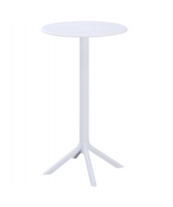 ΤΡΑΠΕΖΙ ΜΠΑΡ ΣΤΡΟΓΓΥΛΟ TERRIN HM6126.11 ΠΟΛΥΠΡΟΠΥΛΕΝΙΟ ΛΕΥΚΟ Φ60x106Υεκ.