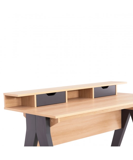 ΓΡΑΦΕΙΟ REXIN HM18290 ΜΕΛΑΜΙΝΗ ΣΕ SONAMA-ΓΚΡΙ 120x19-59x75-85,5ΥΥεκ.