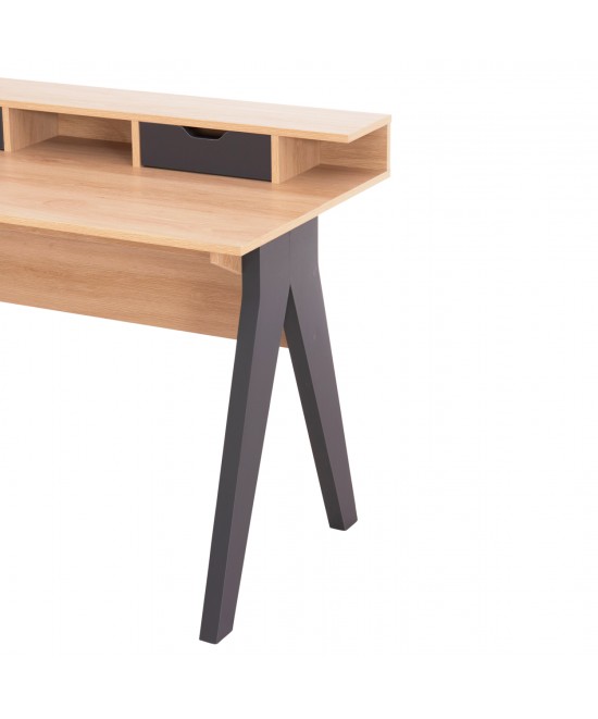 ΓΡΑΦΕΙΟ REXIN HM18290 ΜΕΛΑΜΙΝΗ ΣΕ SONAMA-ΓΚΡΙ 120x19-59x75-85,5ΥΥεκ.