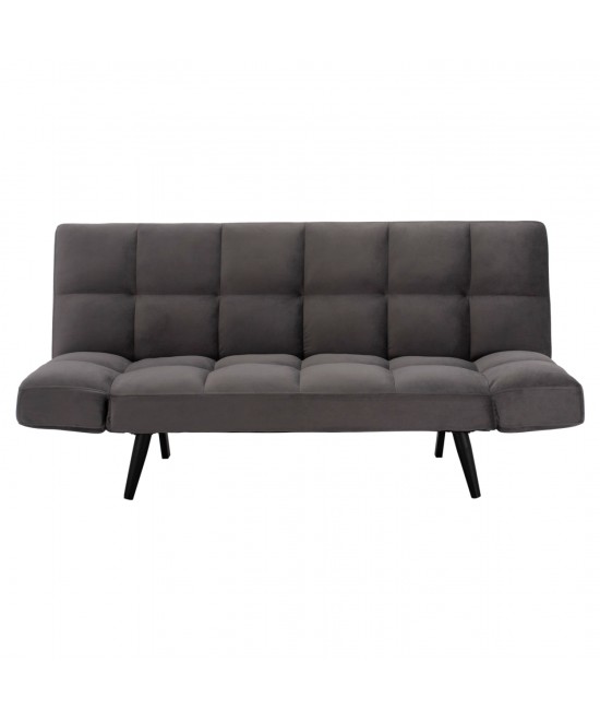 ΚΑΝΑΠΕΣ ΚΡΕΒΑΤΙ 3ΘΕΣΙΟΣ ΑΠΟ ΒΕΛΟΥΔΟ ΓΚΡΙ HM3167.01 182Χ80Χ88Υ εκ.