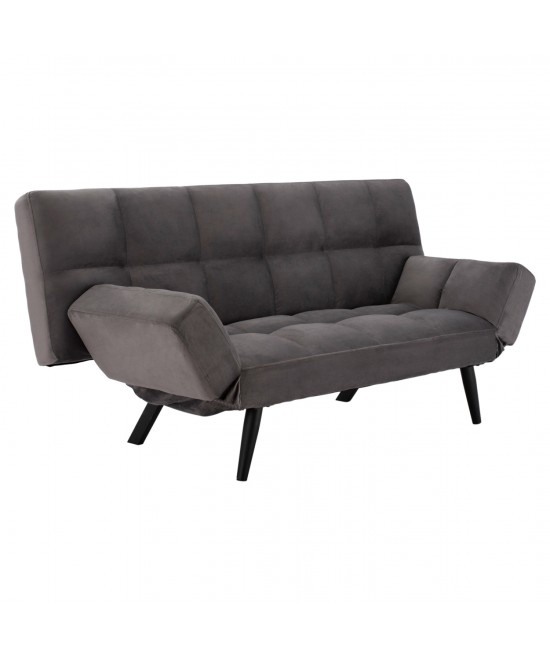 ΚΑΝΑΠΕΣ ΚΡΕΒΑΤΙ 3ΘΕΣΙΟΣ ΑΠΟ ΒΕΛΟΥΔΟ ΓΚΡΙ HM3167.01 182Χ80Χ88Υ εκ.