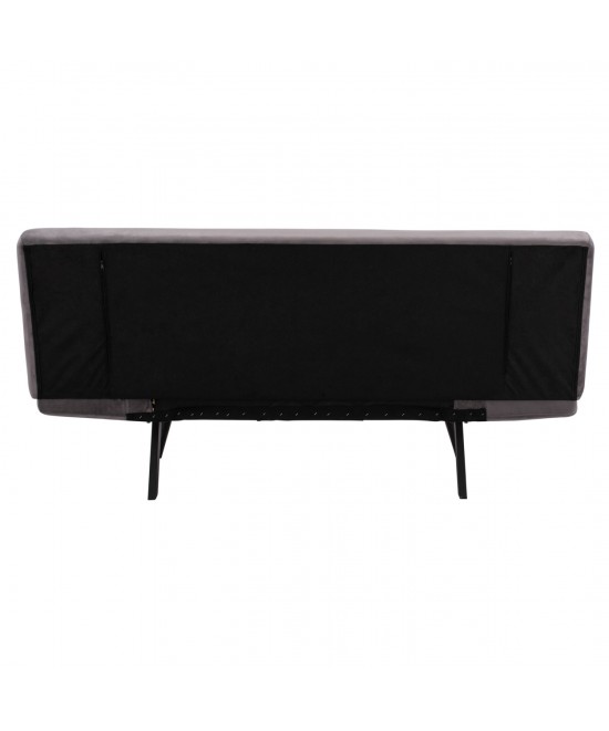 ΚΑΝΑΠΕΣ ΚΡΕΒΑΤΙ 3ΘΕΣΙΟΣ ΑΠΟ ΒΕΛΟΥΔΟ ΓΚΡΙ HM3167.01 182Χ80Χ88Υ εκ.