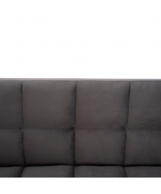 ΚΑΝΑΠΕΣ ΚΡΕΒΑΤΙ 3ΘΕΣΙΟΣ ΑΠΟ ΒΕΛΟΥΔΟ ΓΚΡΙ HM3167.01 182Χ80Χ88Υ εκ.