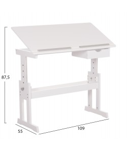 ΓΡΑΦΕΙΟ/ΣΧΕΔΙΑΣΤΗΡΙΟ ASCENT HM18289 MDF ΣΕ ΛΕΥΚΟ 109x55x87,5Υεκ