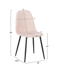 ΣΕΤ ΤΡΑΠΕΖΑΡΙΑΣ 5ΤΜΧ PANYA HM21114 ΤΡΑΠΕΖΙ & 4 ΚΑΡΕΚΛΕΣ ΥΦΑΣΜΑ ΜΠΕΖ