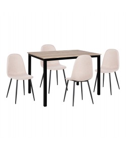 ΣΕΤ ΤΡΑΠΕΖΑΡΙΑΣ 5ΤΜΧ PANYA HM21114 ΤΡΑΠΕΖΙ & 4 ΚΑΡΕΚΛΕΣ ΥΦΑΣΜΑ ΜΠΕΖ