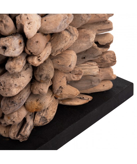 ΕΠΙΤΡΑΠΕΖΙΟ ΦΩΤΙΣΤΙΚΟ ΣΧΗΜΑ ΚΥΒΟΥ TWIGGY HM4425 DRIFTWOOD & ΛΕΥΚΟ ΚΑΠΕΛΟ 24x24x46Υεκ