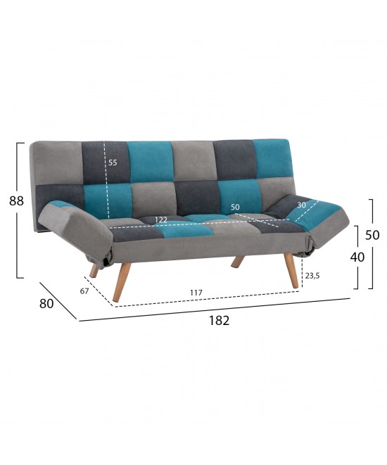 ΚΑΝΑΠΕΣ ΚΡΕΒΑΤΙ MULTICOLOR 3ΘΕΣΙΟΣ HM3167.11 182Χ80Χ88Υ εκ. ΚΑΝΑΠΕΣ ΚΡΕΒΑΤΙ MULTICOLOR 3ΘΕΣΙΟΣ HM3167.11 182Χ80Χ88Υ εκ.