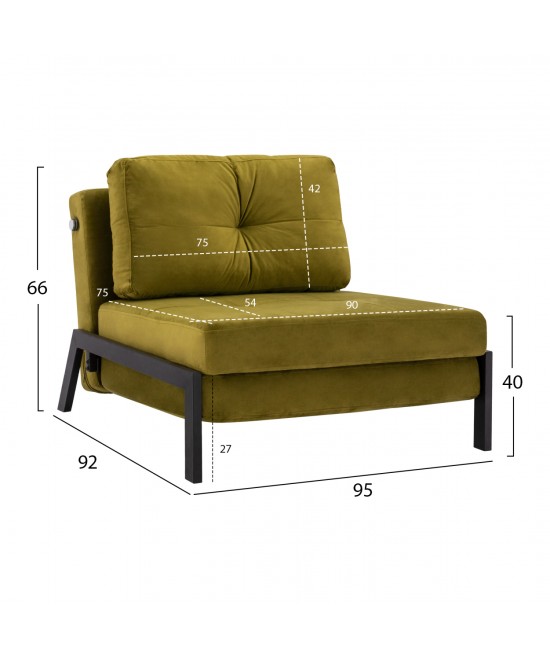 HM3078.13 ΠΟΛΥΘΡΟΝΑ ΚΡΕΒΑΤΙ, ΒΕΛΟΥΔΟ ΛΑΔΙ  95x92x66Υ εκ.