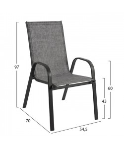 ΣΕΤ 5ΤΜΧ HM10531 ΤΡΑΠΕΖΙ ΑΛΟΥΜΙΝΙΟΥ 140Χ80Χ75,5Y & 4 ΠΟΛΥΘΡΟΝΕΣ LEON ΜΕΤΑΛΛΙΚΕΣ ΓΚΡΙ