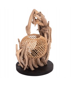 ΕΠΙΤΡΑΠΕΖΙΟ ΔΙΑΚΟΣΜΗΤΙΚΟ ΦΩΤΙΣΤΙΚΟ ASHIN HM4438 DRIFTWOOD--RATTAN 30x30x49Υεκ.