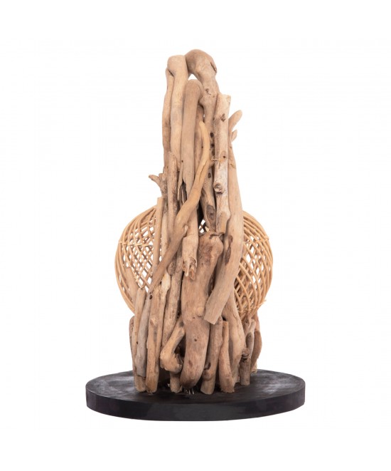 ΕΠΙΤΡΑΠΕΖΙΟ ΔΙΑΚΟΣΜΗΤΙΚΟ ΦΩΤΙΣΤΙΚΟ ASHIN HM4438 DRIFTWOOD--RATTAN 30x30x49Υεκ.