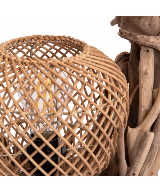 ΕΠΙΤΡΑΠΕΖΙΟ ΔΙΑΚΟΣΜΗΤΙΚΟ ΦΩΤΙΣΤΙΚΟ ASHIN HM4438 DRIFTWOOD--RATTAN 30x30x49Υεκ.