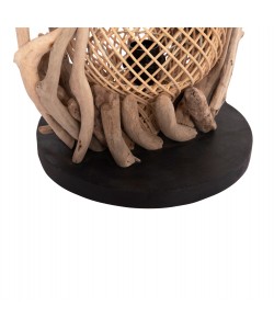 ΕΠΙΤΡΑΠΕΖΙΟ ΔΙΑΚΟΣΜΗΤΙΚΟ ΦΩΤΙΣΤΙΚΟ ASHIN HM4438 DRIFTWOOD--RATTAN 30x30x49Υεκ.