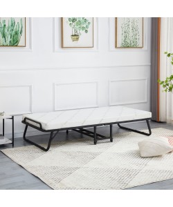 ΚΡΕΒΑΤΙ-ΡΑΝΤΖΟ ΜΕ ΣΤΡΩΜΑ NETTI HM691.01 ΜΕΤΑΛΛΙΚΟ ΜΑΥΡΟ ΜΑΤ 190x76x30Υεκ.