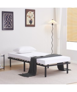 ΚΡΕΒΑΤΙ-ΥΠΟΣΤΡΩΜΑ MARKY HM693.01 ΜΕΤΑΛΛΙΚΟ ΜΑΥΡΟ ΓΙΑ ΣΤΡΩΜΑ 190x90εκ