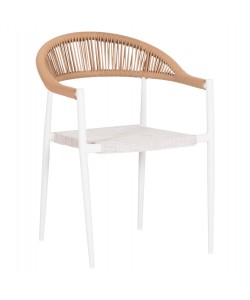 ΠΟΛΥΘΡΟΝΑ BERG HM6284.01 ΑΛΟΥΜΙΝΙΟ & TEXTILENE ΛΕΥΚΟ--P.E.TWISTED RATTAN 55x56x79Υεκ