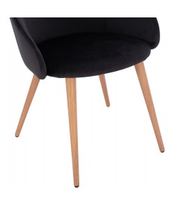 ΠΟΛΥΘΡΟΝΑΚΙ IVY ΒΕΛΟΥΔΟ ΜΑΥΡΟ ΚΑΙ ΜΕΤΑΛΛΙΚΑ ΠΟΔΙΑ HM8546.04 53x55x79 εκ.