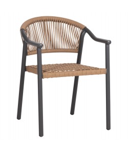 ΠΟΛΥΘΡΟΝΑ KERLY HM6050.10 ΑΛΟΥΜΙΝΙΟ ΣΚΟΥΡΟ ΓΚΡΙ--ΜΠΕΖ ΣΥΝΘΕΤΙΚΟ RATTAN 54x58,5x76Υεκ