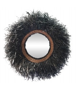 ΔΙΑΚΟΣΜΗΤΙΚΟΣ ΚΑΘΡΕΠΤΗΣ ΤΟΙΧΟΥ ΣΤΡΟΓΓΥΛΟΣ BRENNO HM4713 ΙΝΕΣ ΜΠΑΝΑΝΑΣ ΜΑΥΡΟ Φ80εκ