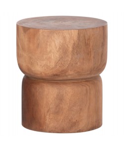 ΣΚΑΜΠΟ-ΤΡΑΠΕΖΑΚΙ ΚΥΛΙΝΔΡΙΚΟ FEBRY HM9908 ΜΑΣΙΦ ΞΥΛΟ SUAR ΦΥΣΙΚΟ Φ39,5x45,5Υεκ.