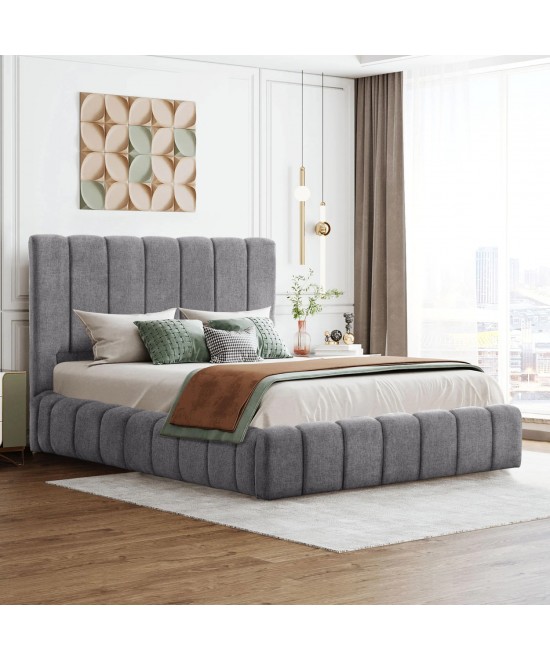 ΚΡΕΒΑΤΙ REMO ΜΕ ΑΠΟΘΗΚΕΥΤΙΚΟ ΧΩΡΟ HM719.22 ΥΦΑΣΜΑ TEDDY ΓΚΡΙ-ΓΙΑ ΣΤΡΩΜΑ 160x200εκ