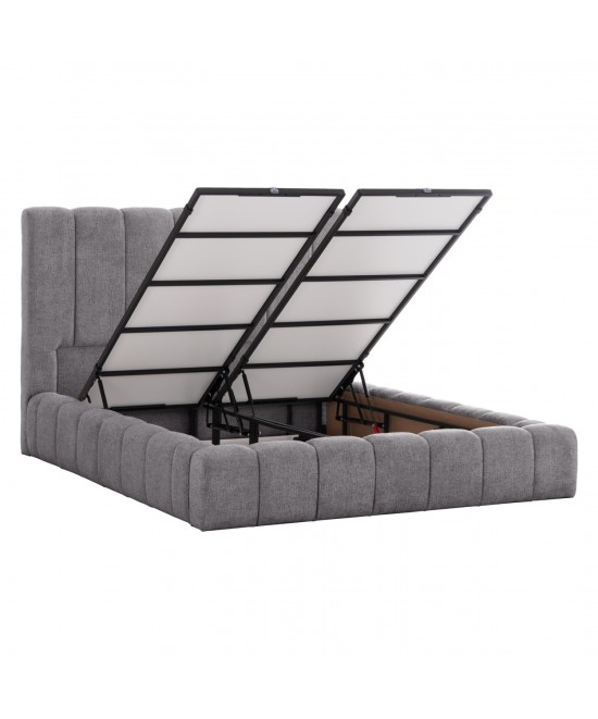 ΚΡΕΒΑΤΙ REMO ΜΕ ΑΠΟΘΗΚΕΥΤΙΚΟ ΧΩΡΟ HM719.22 ΥΦΑΣΜΑ TEDDY ΓΚΡΙ-ΓΙΑ ΣΤΡΩΜΑ 160x200εκ