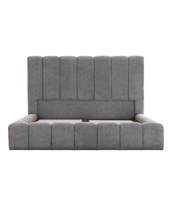 ΚΡΕΒΑΤΙ REMO ΜΕ ΑΠΟΘΗΚΕΥΤΙΚΟ ΧΩΡΟ HM719.22 ΥΦΑΣΜΑ TEDDY ΓΚΡΙ-ΓΙΑ ΣΤΡΩΜΑ 160x200εκ