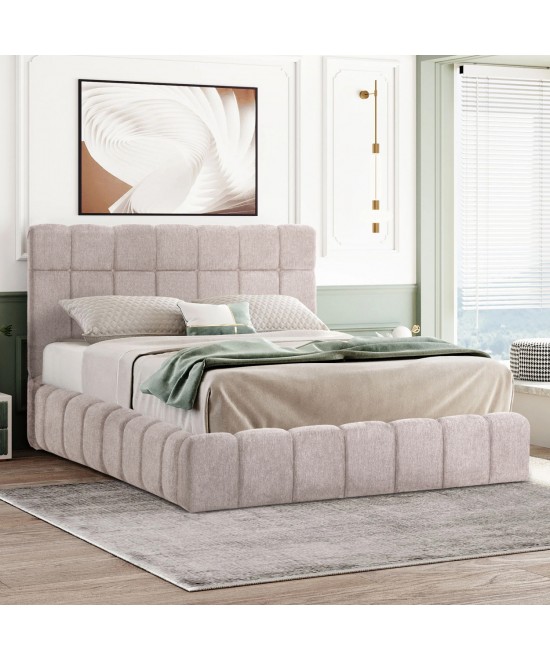 ΚΡΕΒΑΤΙ RAMON ΜΕ ΑΠΟΘ. ΧΩΡΟ HM720.10 ΥΦΑΣΜΑ TEDDY ΜΠΕΖ-ΓΙΑ ΣΤΡΩΜΑ 160x200εκ