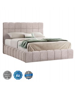 ΚΡΕΒΑΤΙ RAMON ΜΕ ΑΠΟΘ. ΧΩΡΟ HM720.10 ΥΦΑΣΜΑ TEDDY ΜΠΕΖ-ΓΙΑ ΣΤΡΩΜΑ 160x200εκ