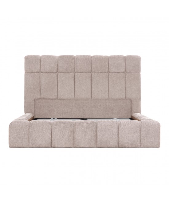 ΚΡΕΒΑΤΙ RAMON ΜΕ ΑΠΟΘ. ΧΩΡΟ HM720.10 ΥΦΑΣΜΑ TEDDY ΜΠΕΖ-ΓΙΑ ΣΤΡΩΜΑ 160x200εκ