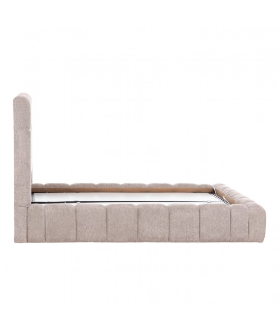 ΚΡΕΒΑΤΙ RAMON ΜΕ ΑΠΟΘ. ΧΩΡΟ HM720.10 ΥΦΑΣΜΑ TEDDY ΜΠΕΖ-ΓΙΑ ΣΤΡΩΜΑ 160x200εκ