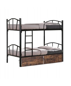 ΚΟΥΚΕΤΑ FLOOR HM21122 ΜΕΤΑΛΛΙΚΗ ΜΑΥΡΗ ΜΕ 2 ΕΠΙΔΑΠΕΔΙΑ ΣΥΡΤΑΡΙΑ ΚΑΦΕ 200x91,5x177,5Yεκ.