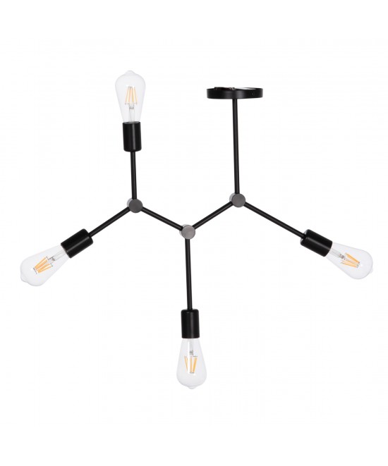 ΦΩΤΙΣΤΙΚΟ ΟΡΟΦΗΣ 4-ΦΩΤΟ LIGHTY HM7405.11 ΜΕΤΑΛΛΟ ΣΕ ΜΑΥΡΟ 57x5x52Υεκ.